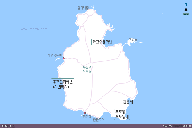 제주 우도 지도