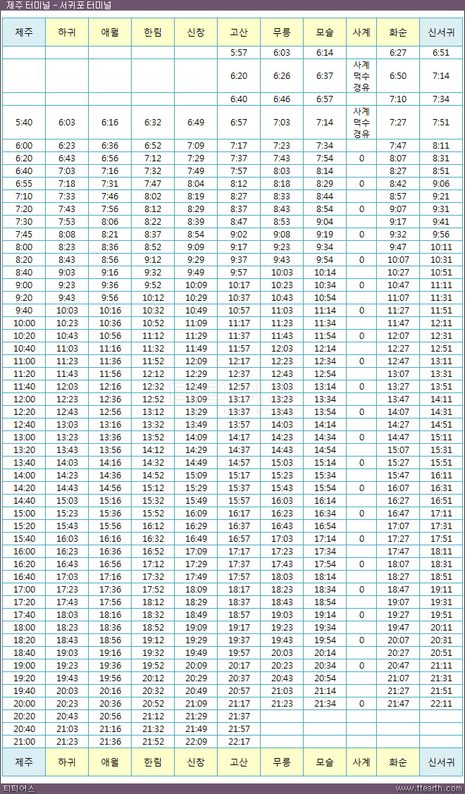 제주 702번 버스 시간표